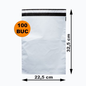Set 100 bucăți Pungi Curierat 22.5x32.5+5cm, 60my