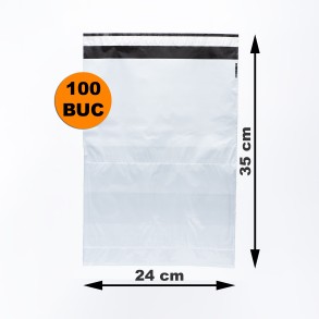 Set 100 bucăți Pungi Curierat Cu Buzunar AWB, 24x35+5cm, 60my